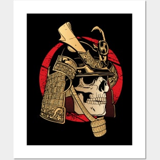 Japanese Samurai Skull Warrior Posters and Art